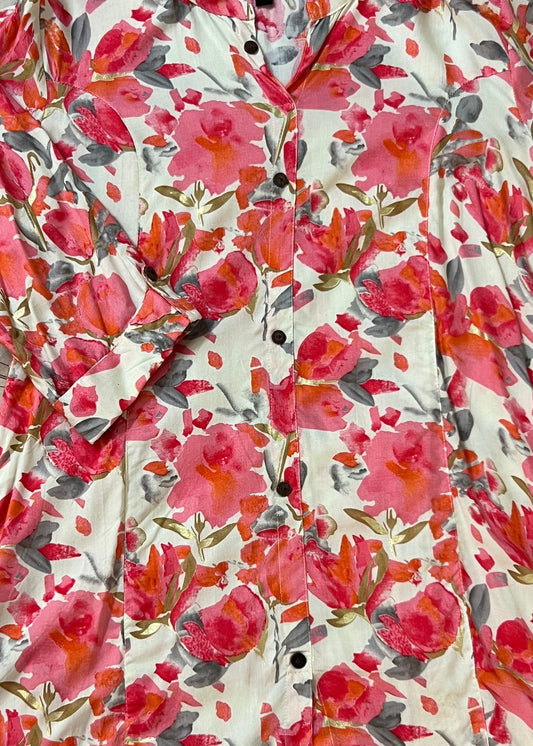 Offwhite with pink floral short top