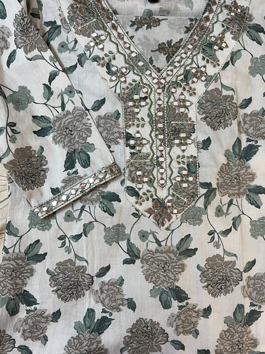 Teal Green floral suit set