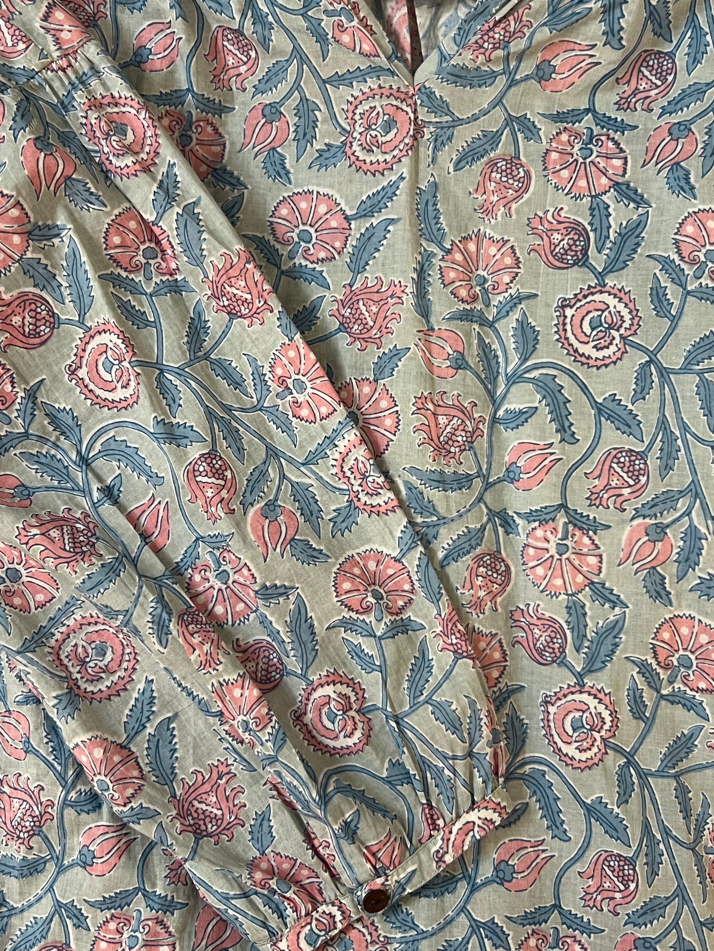 Sky Blue floral collar tunic
