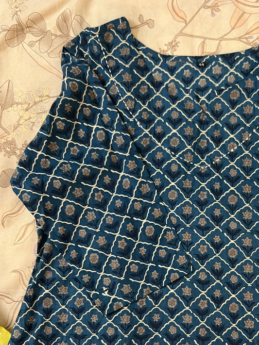 Indigo checked kurti