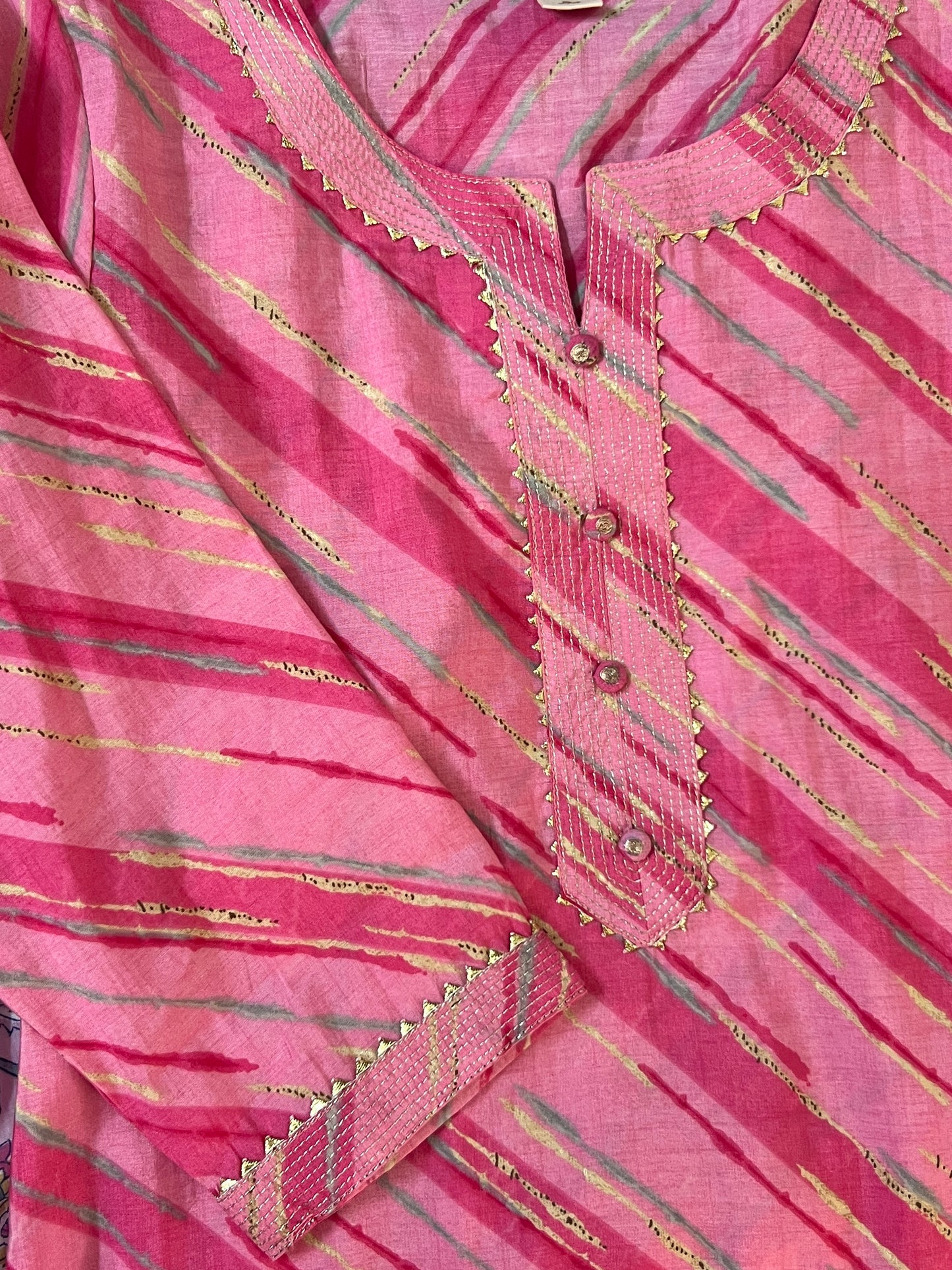 Pink striped kurti