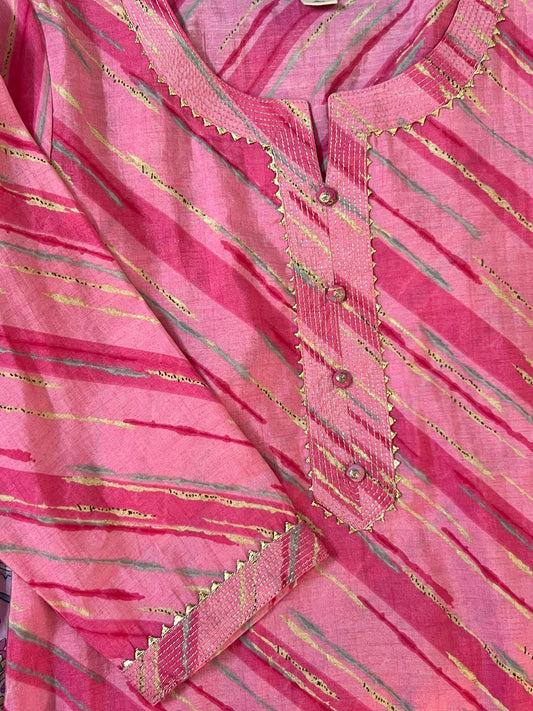 Pink striped kurti