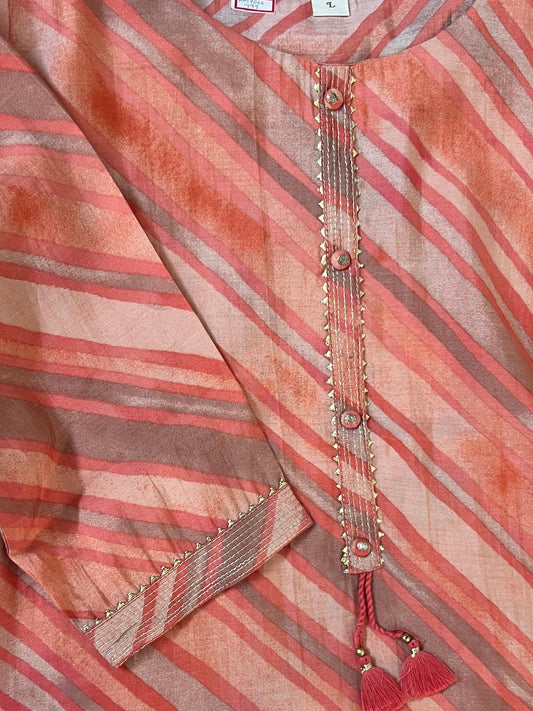 Orange striped kurti
