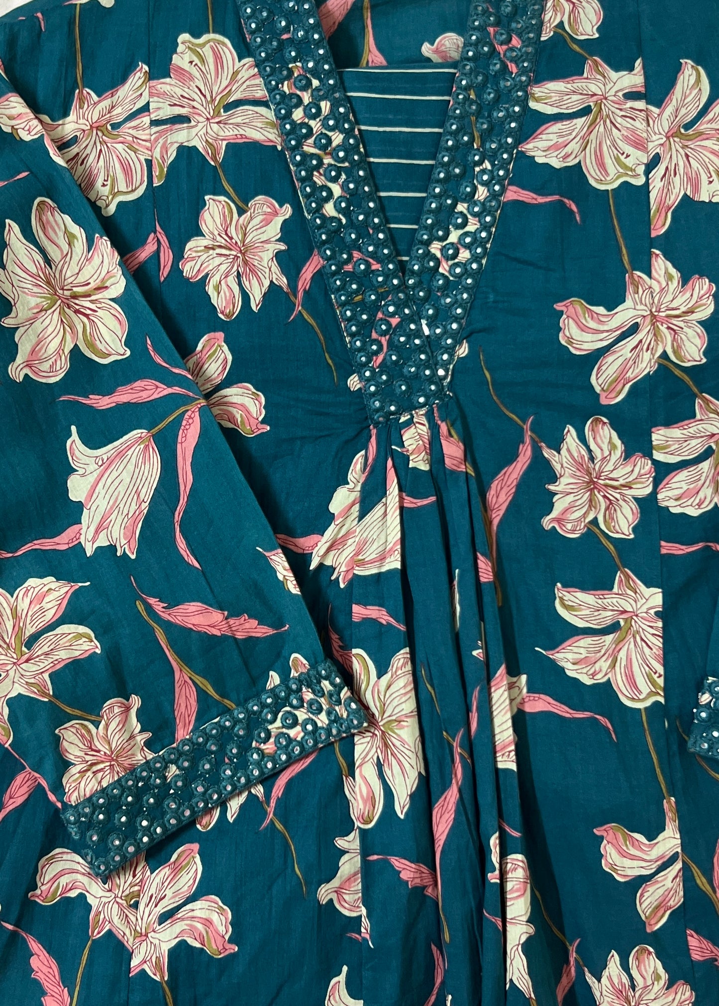 Green floral suit set