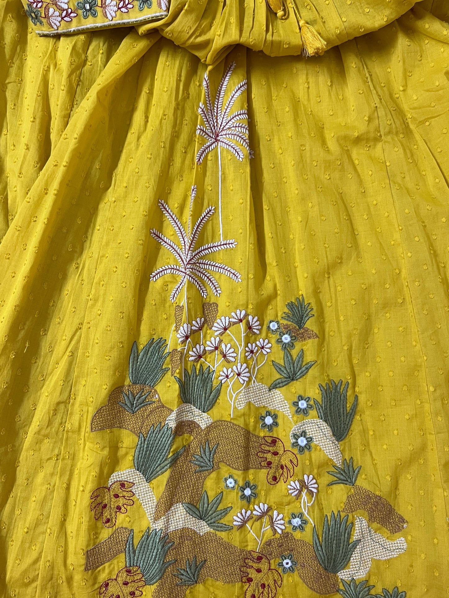 Yellow Embroidered dobby set