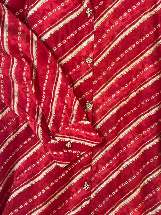 Red Leheriya co-ord set