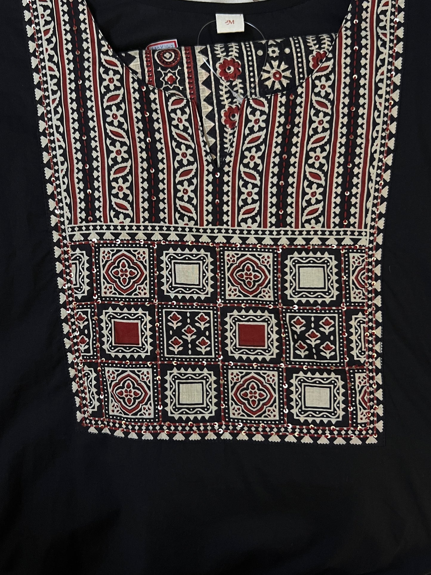 Black Yoke Bandhani suit set
