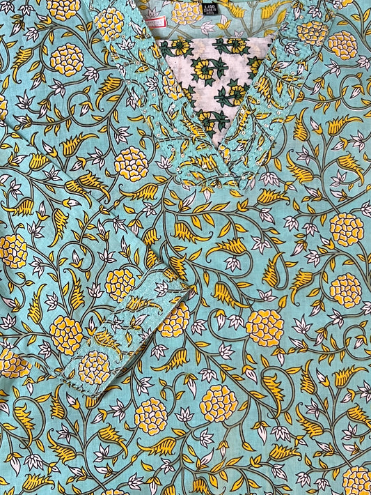 Aqua Floral Suit Set