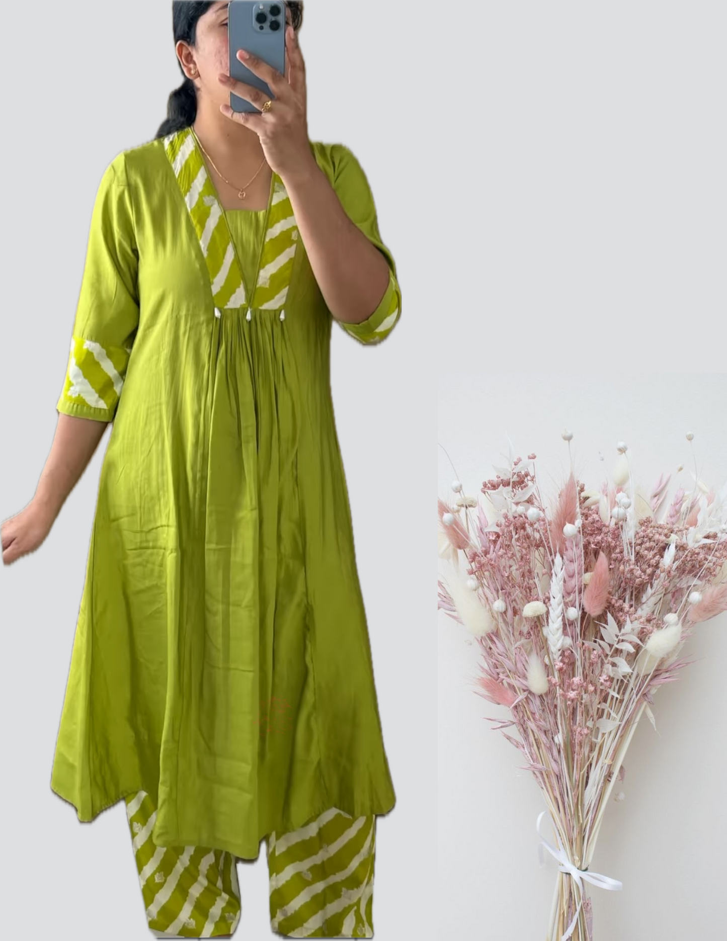 Parrot Green Viscose cord set