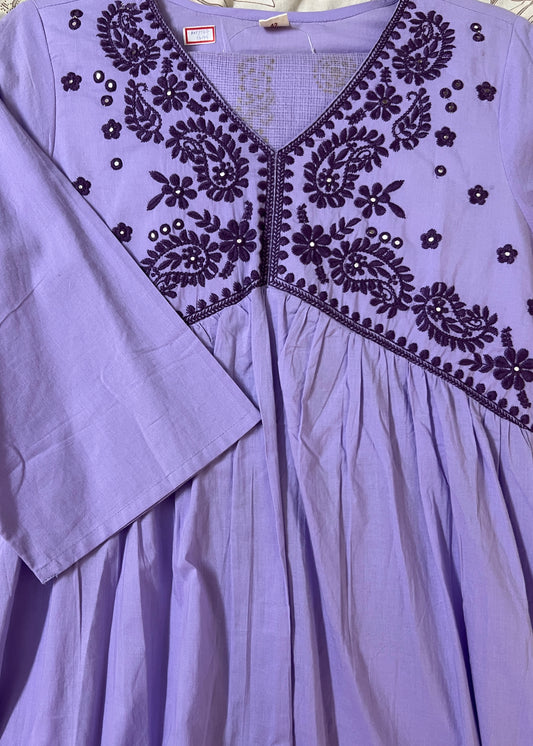 Lavender gathered suit set