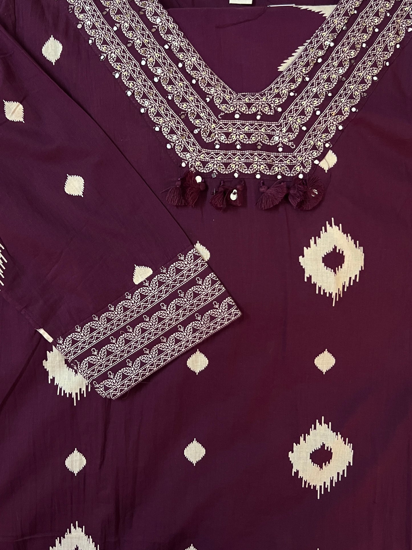 Wine ikat suit set
