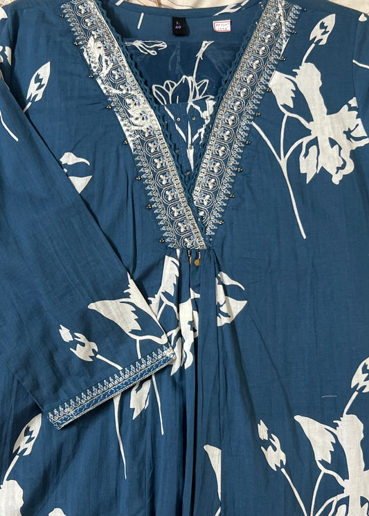 Blue Flower Suit Set