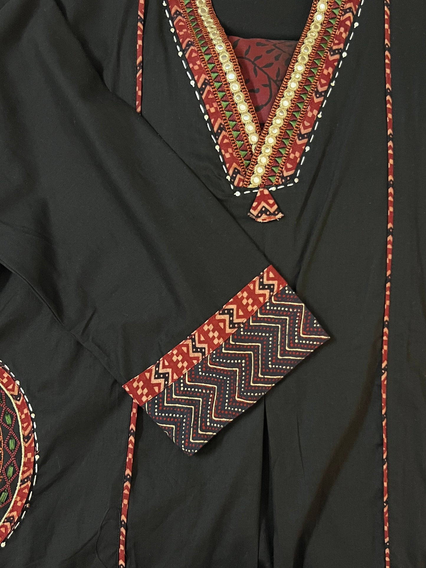 Black Rajasthani suit set