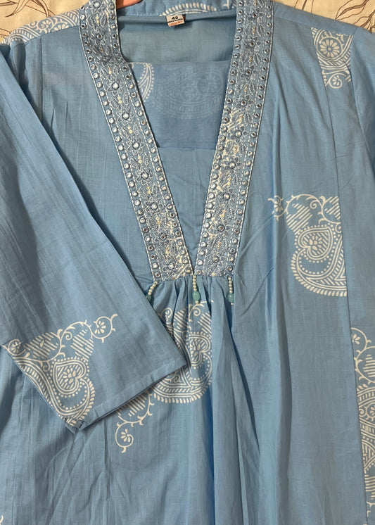 Blue mul A line suit set