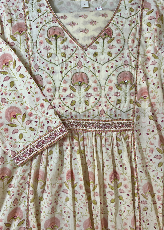 Peach mogra suit set