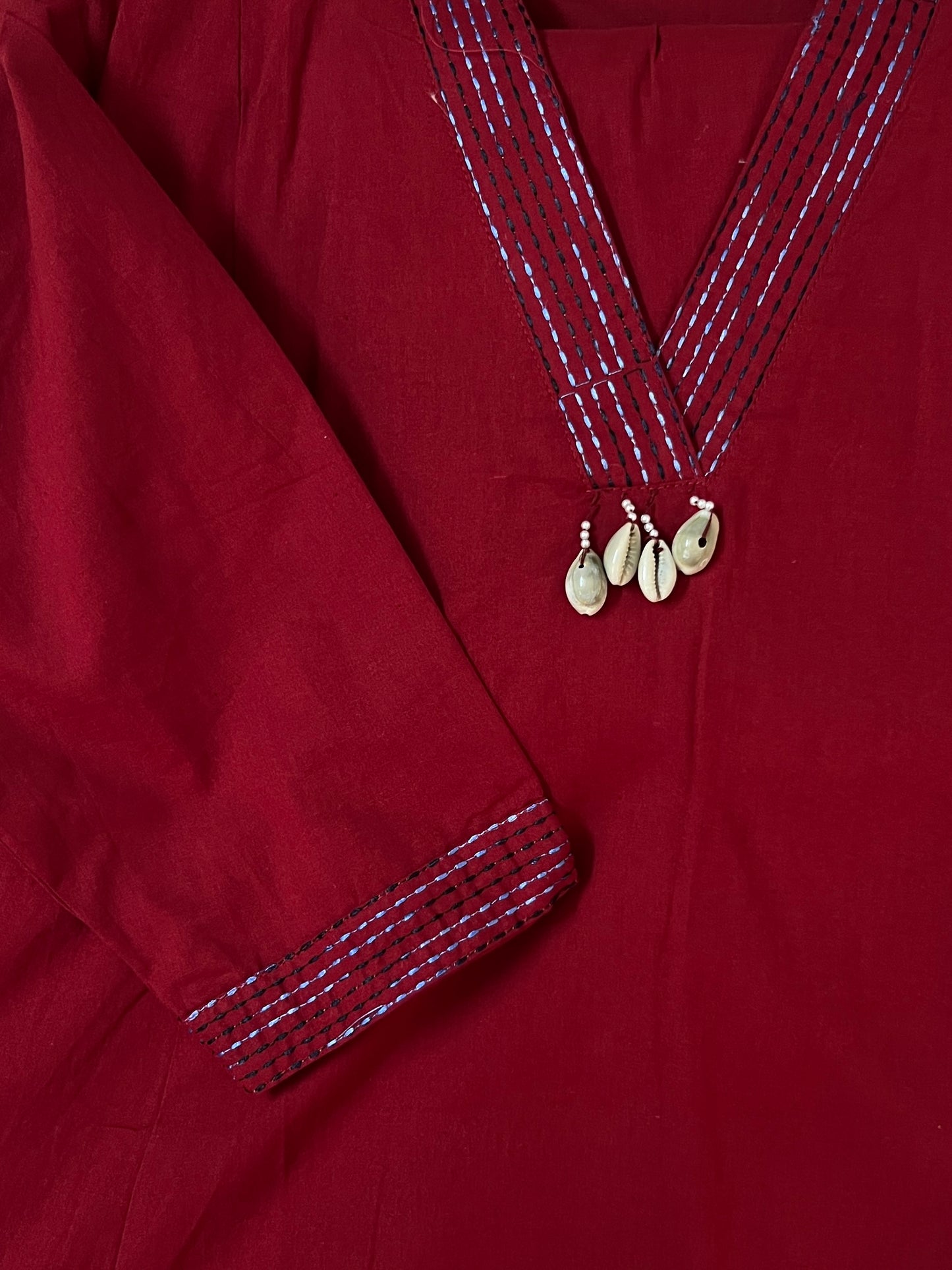 Red Applique cord set