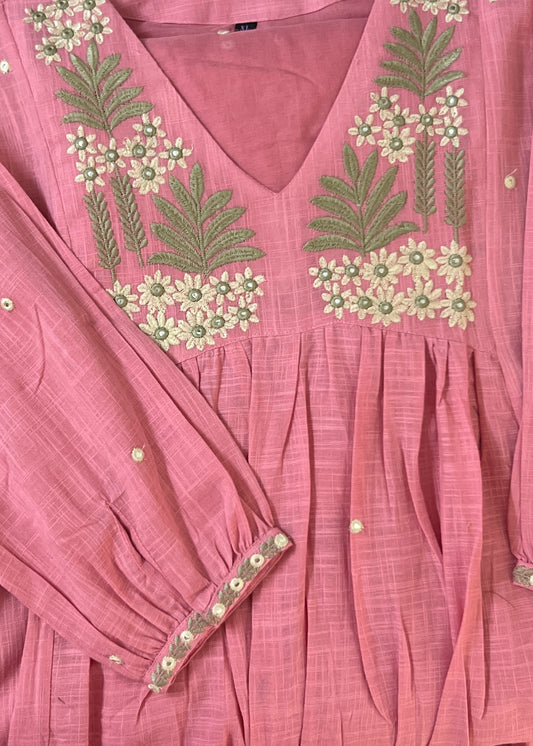 Peach Linen suit set