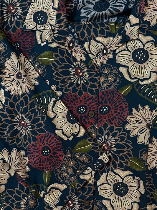 Maroon floral cord set