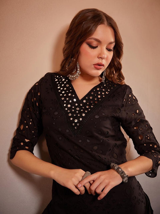 Black hakoba cord set