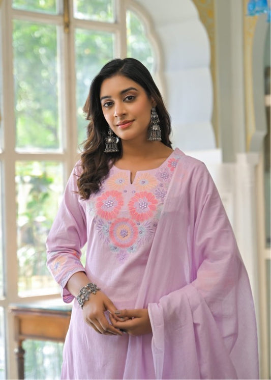 Pink flower suit set