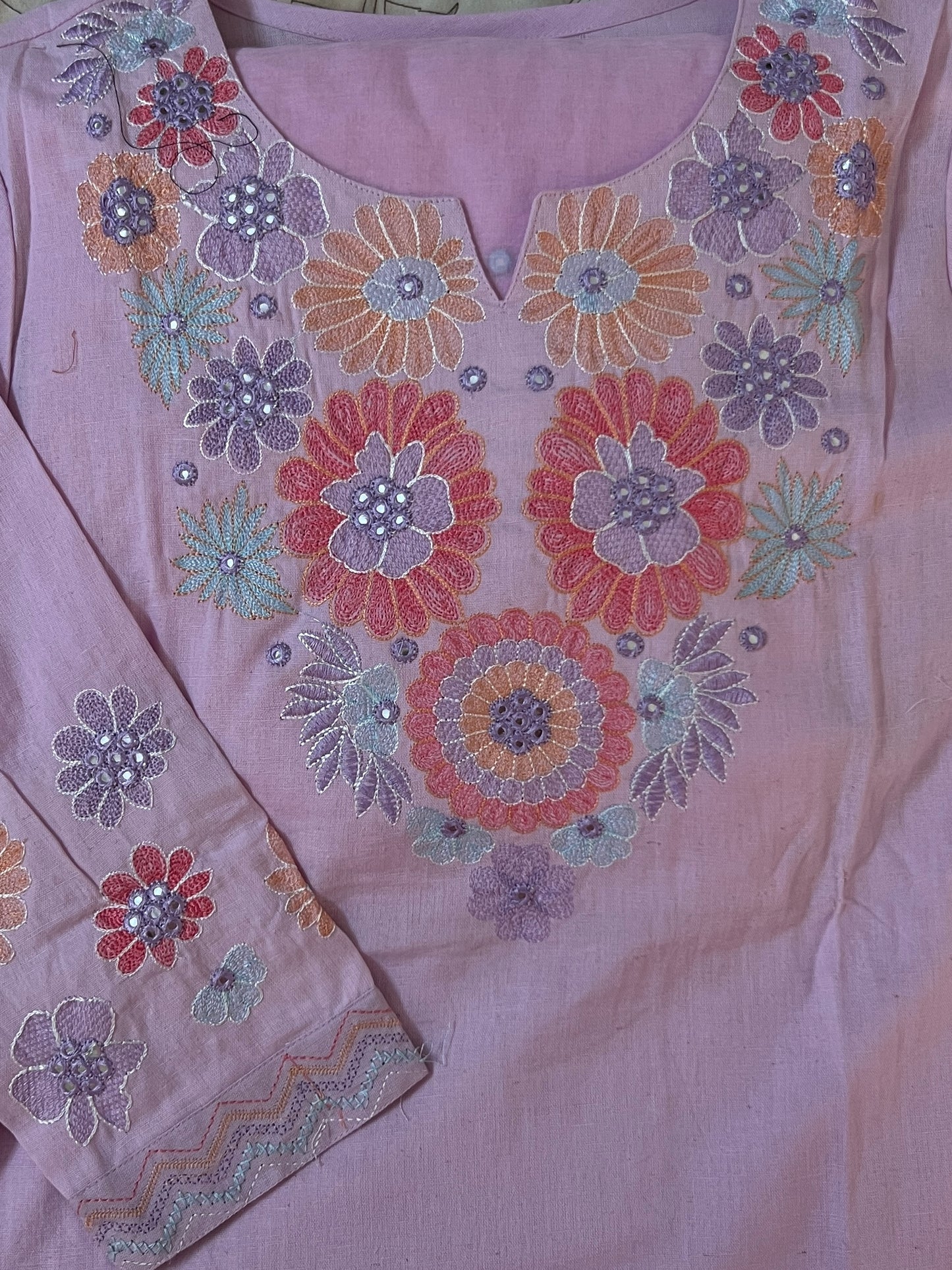 Pink flower suit set
