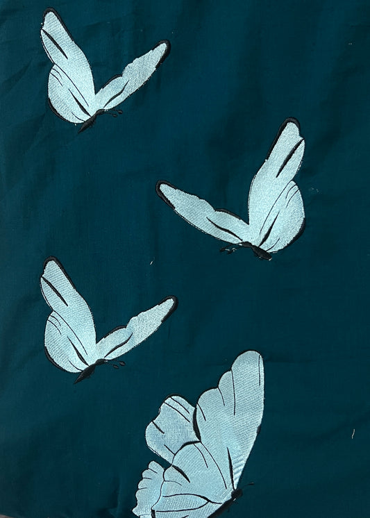 Teal butterfly cord set