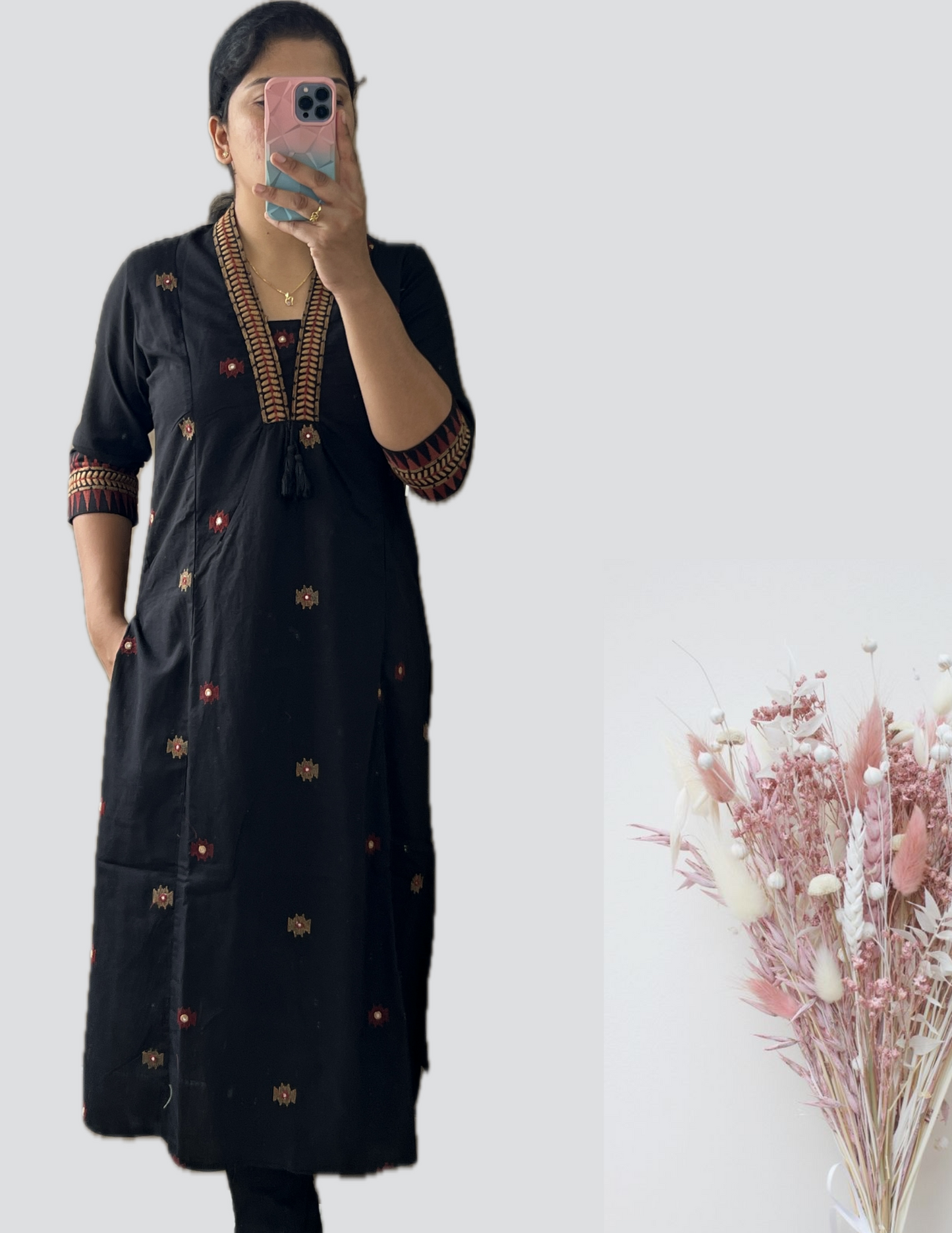 Black flex kurti and pant
