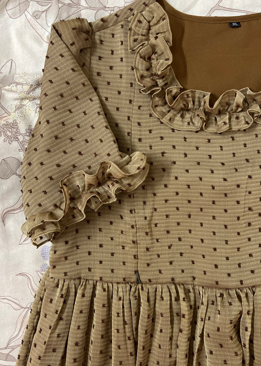 Brown Chiffon feeding Maxi