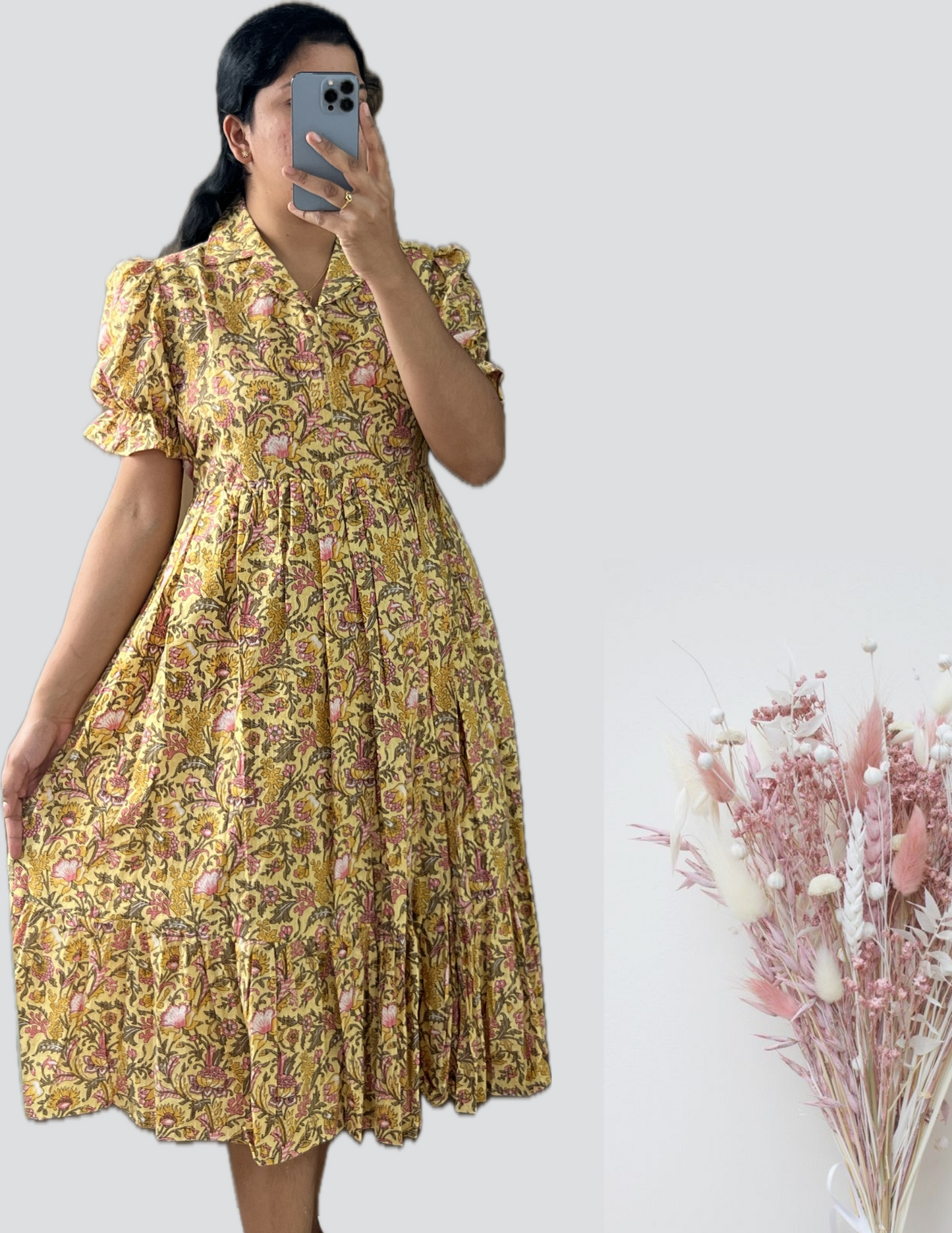 Yellow kantha feeding maxi
