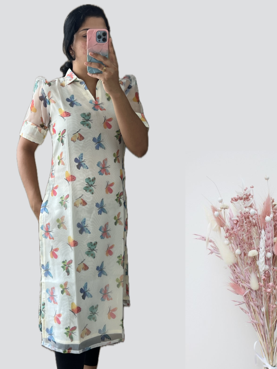 White Butterfly Kurti