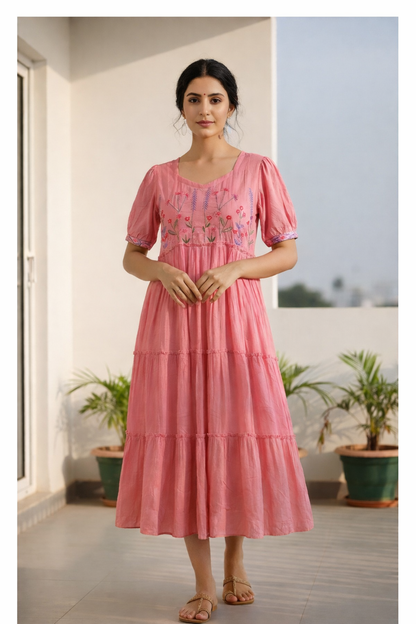 Light Pink Embroidered Dress