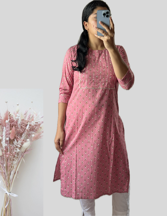 Pink gota patti kurti