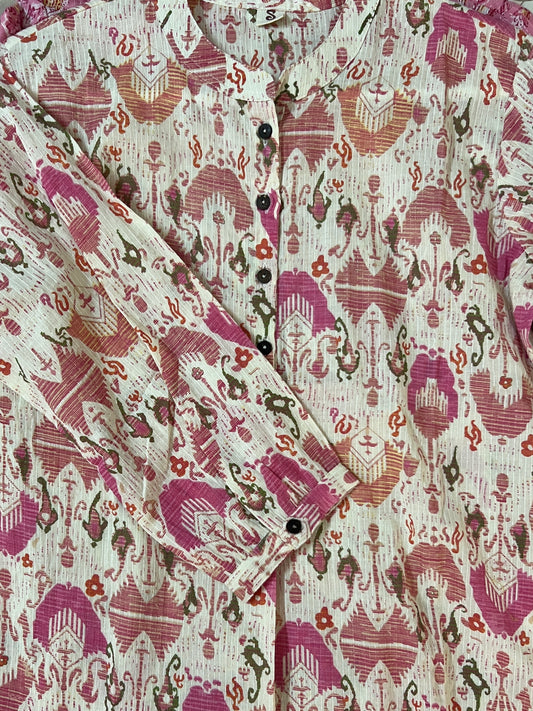 Offwhite Ikat short kurti