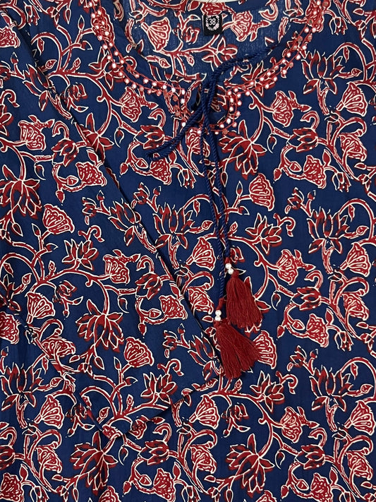 Blue tieup kurti