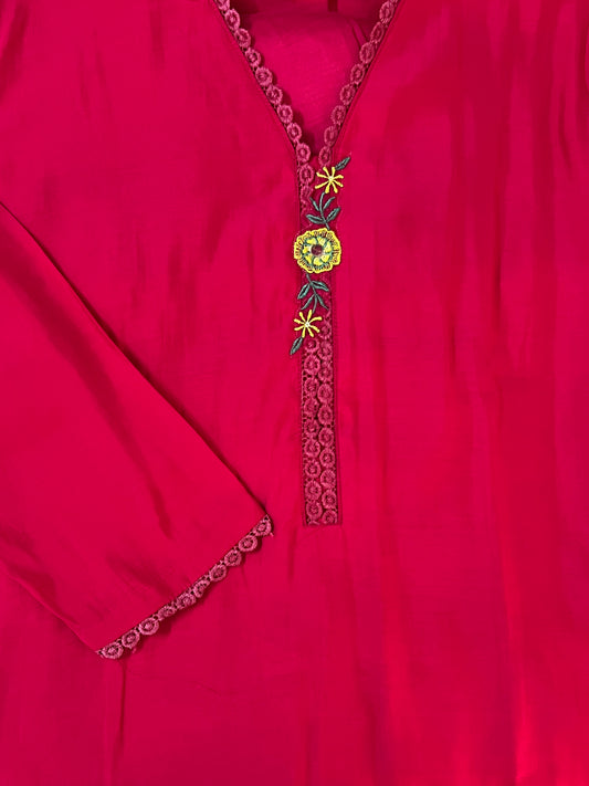 Rani Pink Embroidered Suit Set