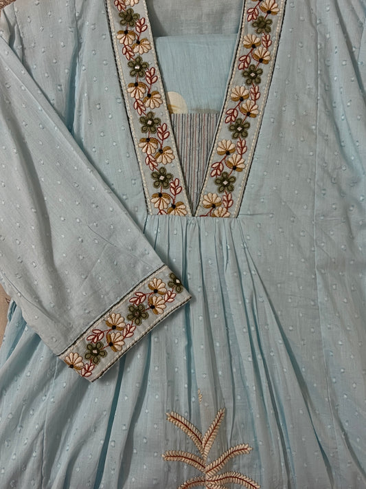 Powder Blue Dobby suit set