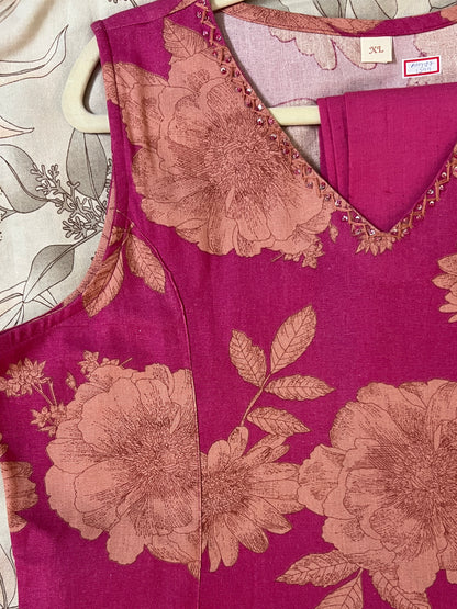 Pink floral cord set
