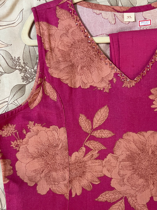 Pink floral cord set