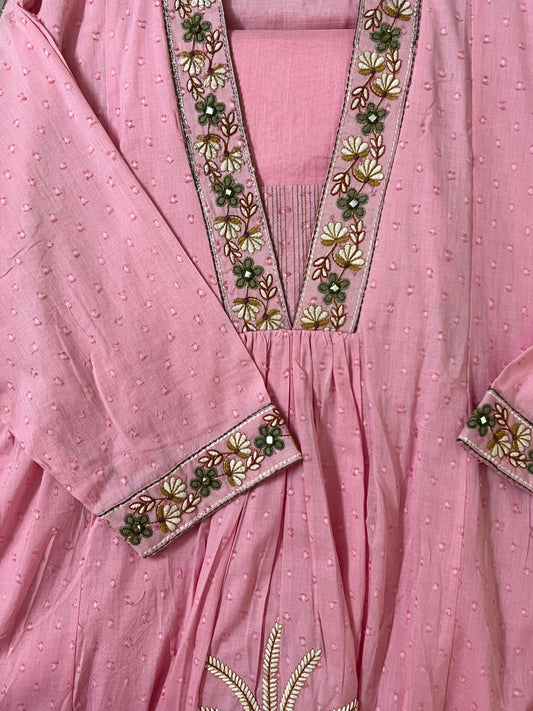 Baby Pink Embroidered set