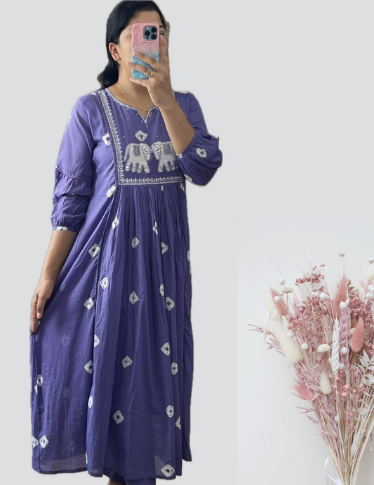 Lavender Elephant kurti and pant