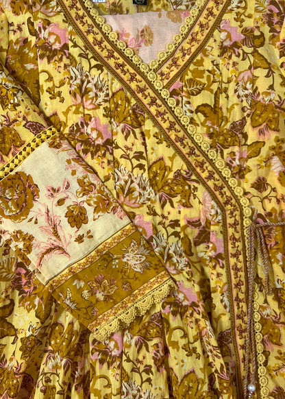 Mustard Angrakha Suit Set