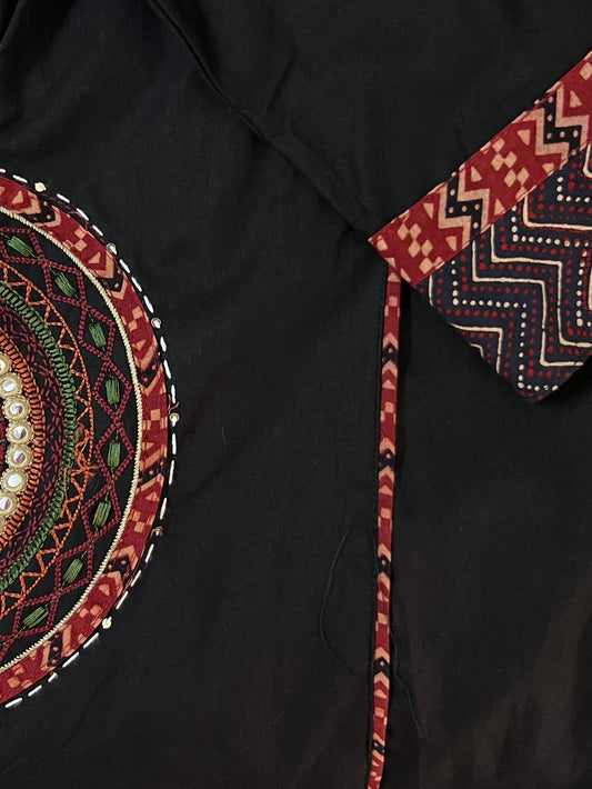 Black Rajasthani suit set