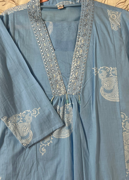 Blue mul A line suit set