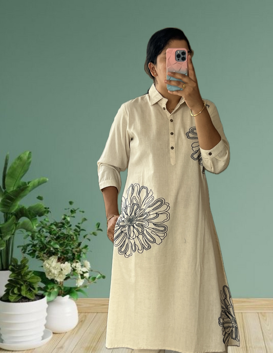 White Embroidered cord set
