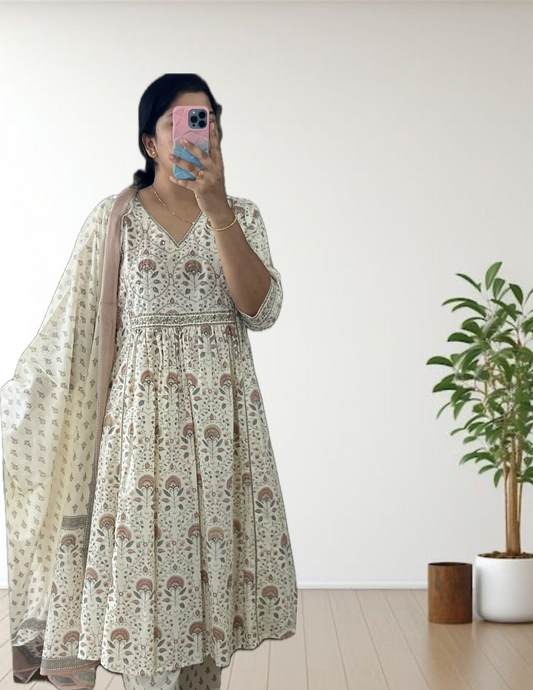 Teal mogra suit set