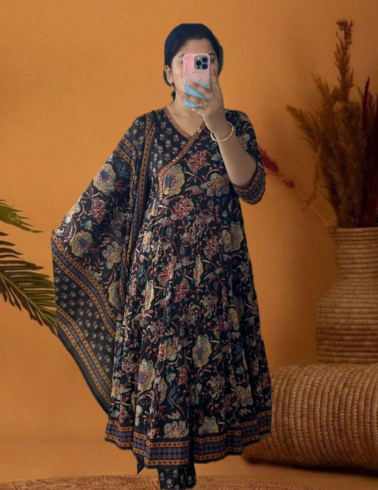 Black angrakha suit set