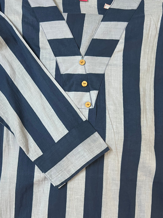 Blue striped cord set