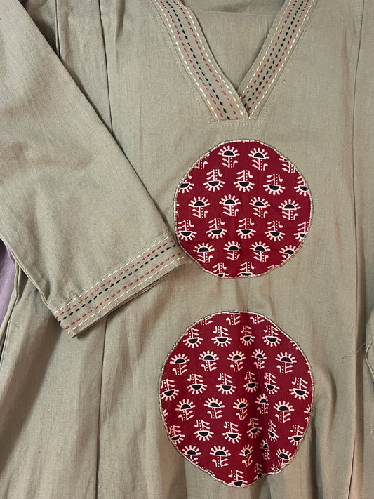 Grey applique cord set