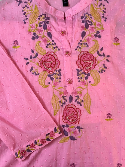 Pink dobby suit set