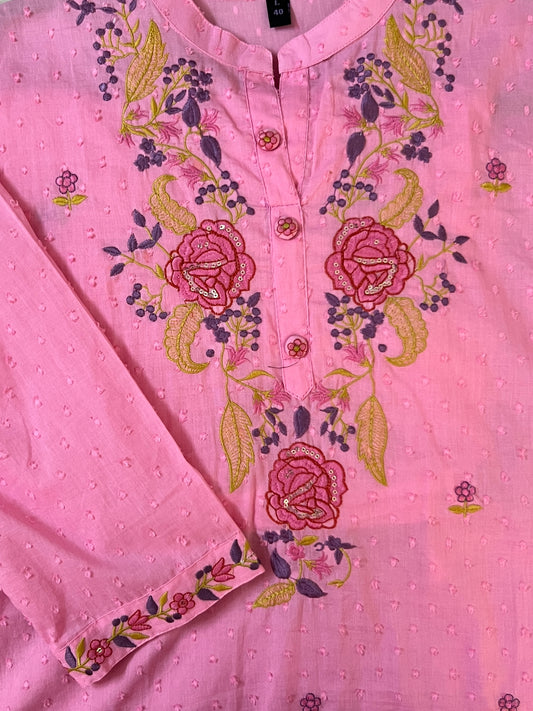 Pink dobby suit set